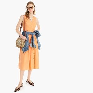 J. Crew Dresses - J Crew A-line sleeveless cotton shirtdress orange J. Crew Dresses - J Crew A-line sleeveless cotton shirtdress orange